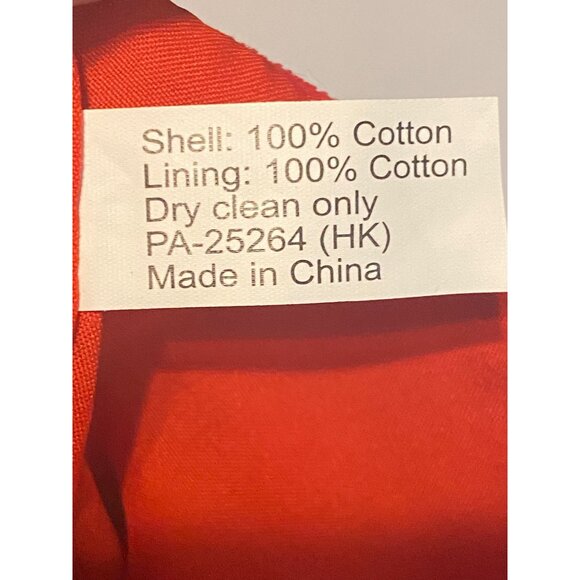 Christmas Stocking "Peace Love Joy" Embroidered 100% Cotton 19” Red Green Bells - Picture 4 of 5